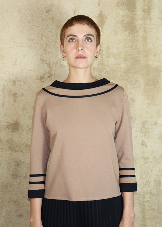 Irving Top - Sand and Black